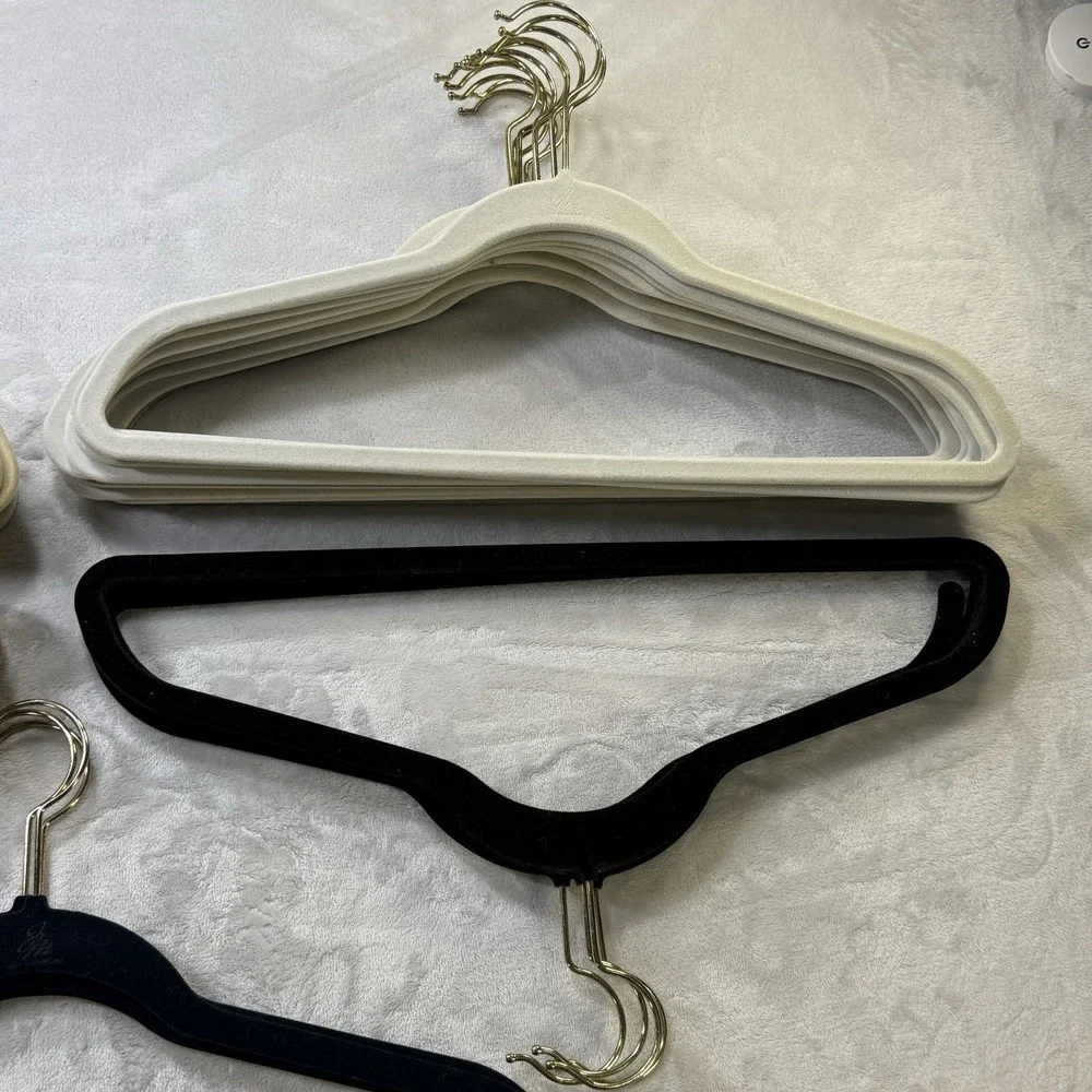 Lot 57 Joy Mangano Velvet Clothes Hangers Mixed Colors Gold Hooks